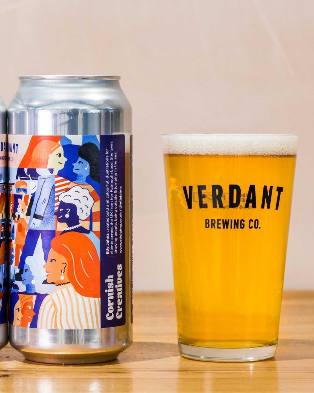 Image supplied by Verdant of their beer next to the illustrated can