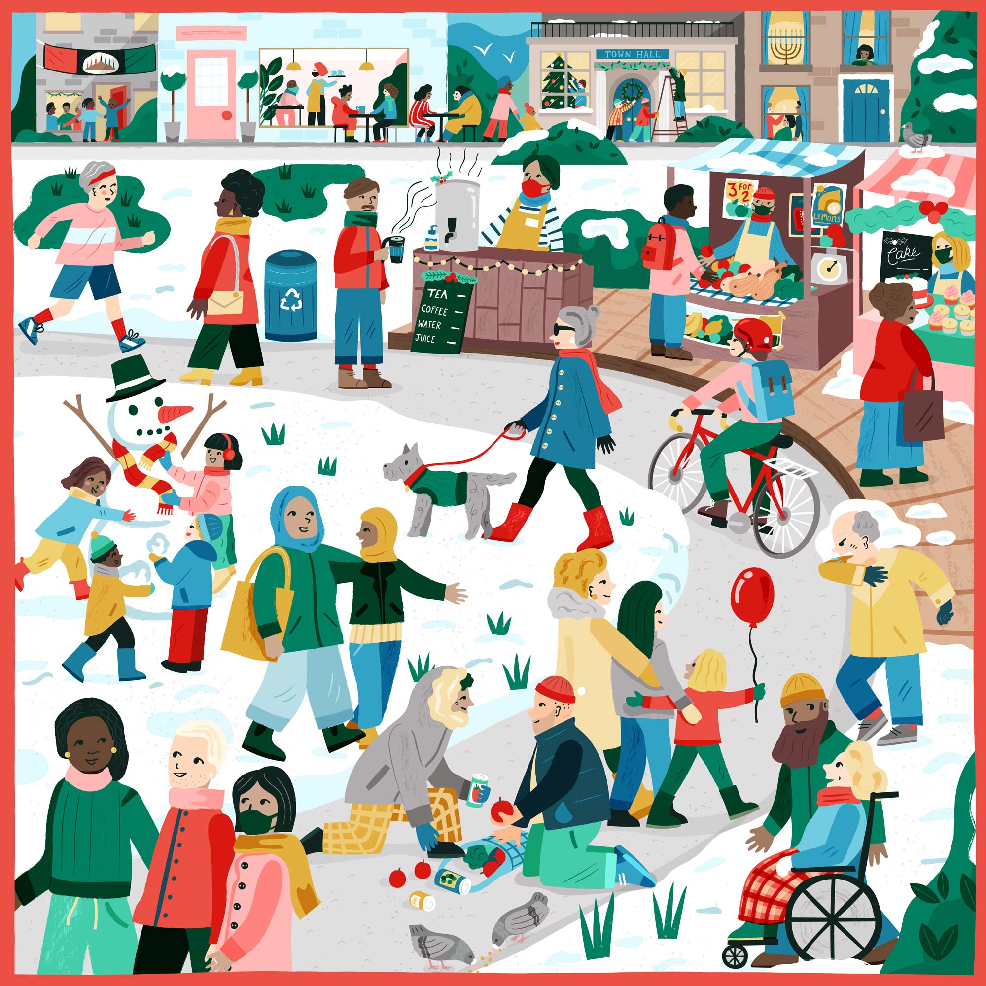 Holiday illustration for American Century Investments by Elly Jahnz