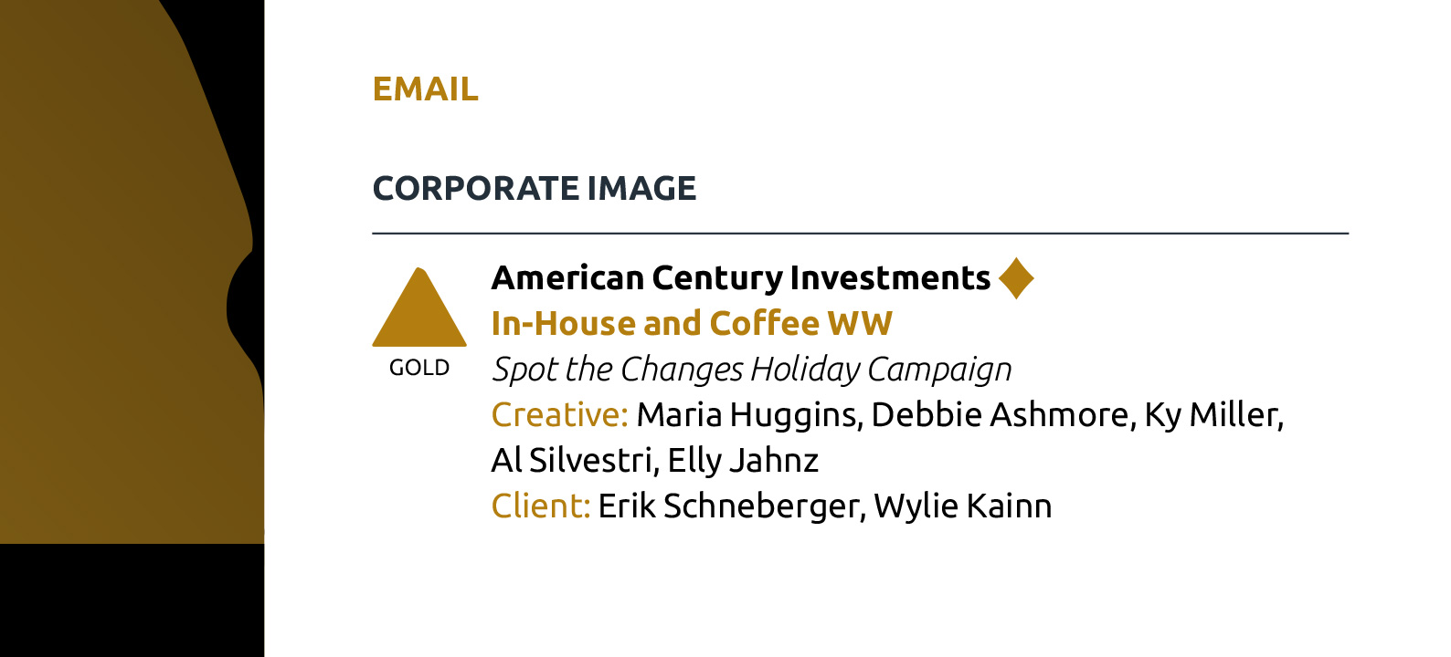 Screengrab of award for American Century Investments