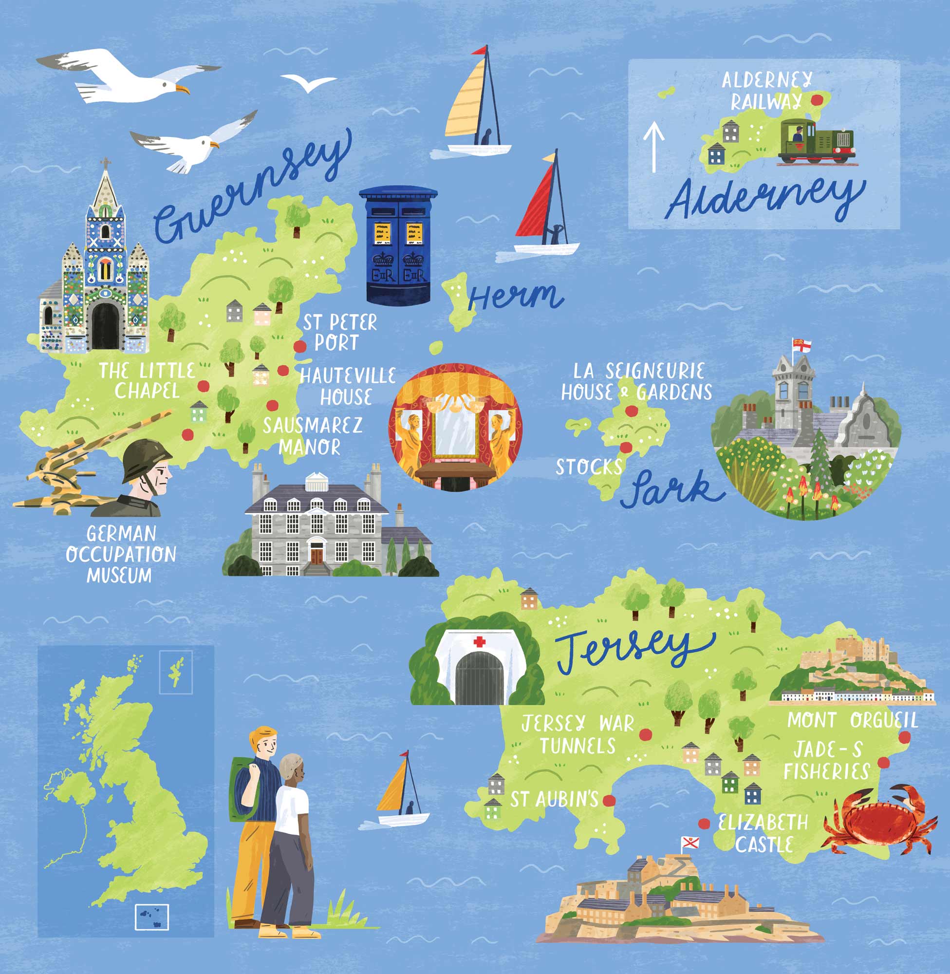 Channel Islands Map by Elly Jahnz