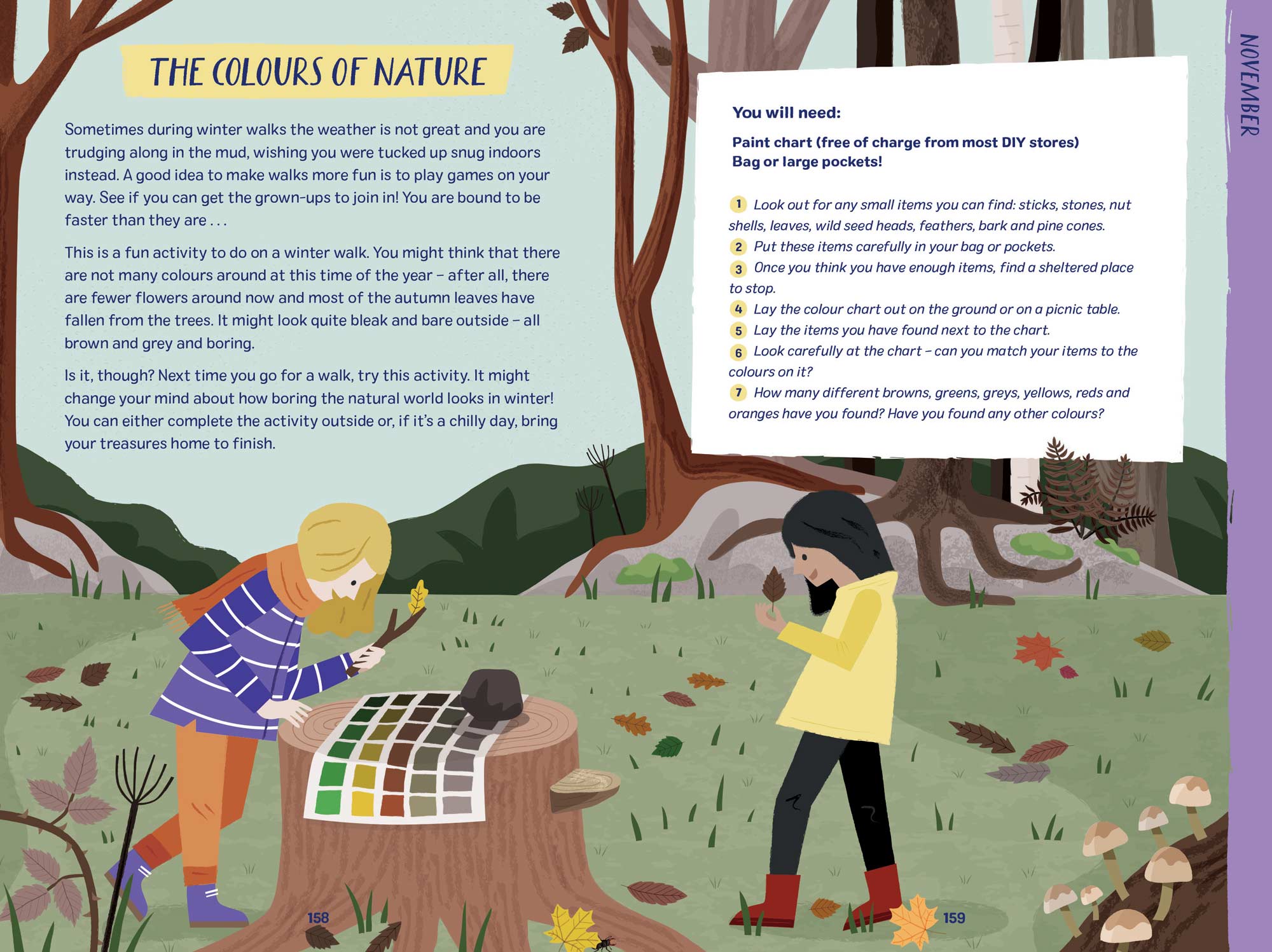 Double page spread for 2021 Nature Month by Month