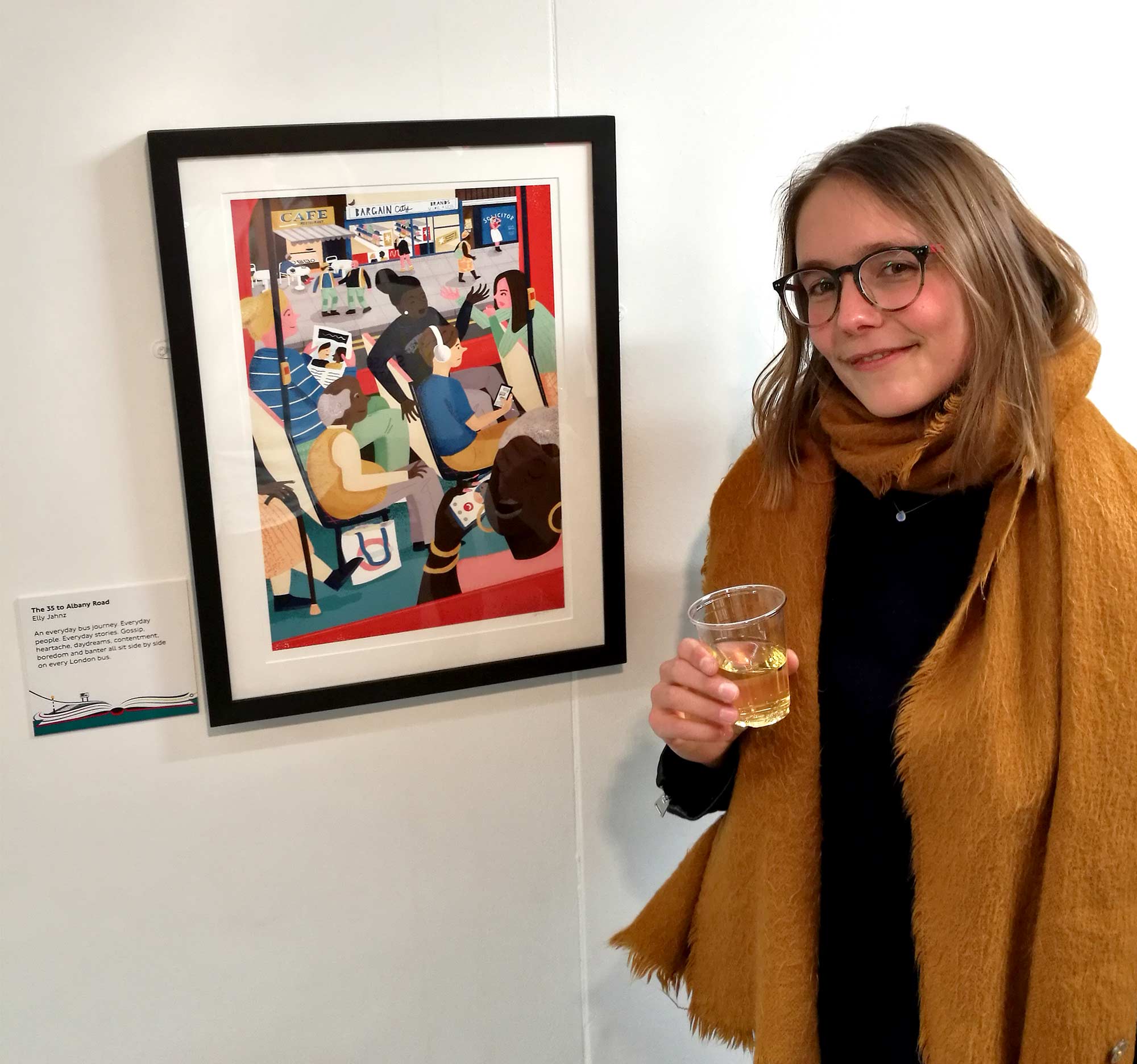 Me standing infront of my entry in the Poster Prize for Illustration exhibit. 