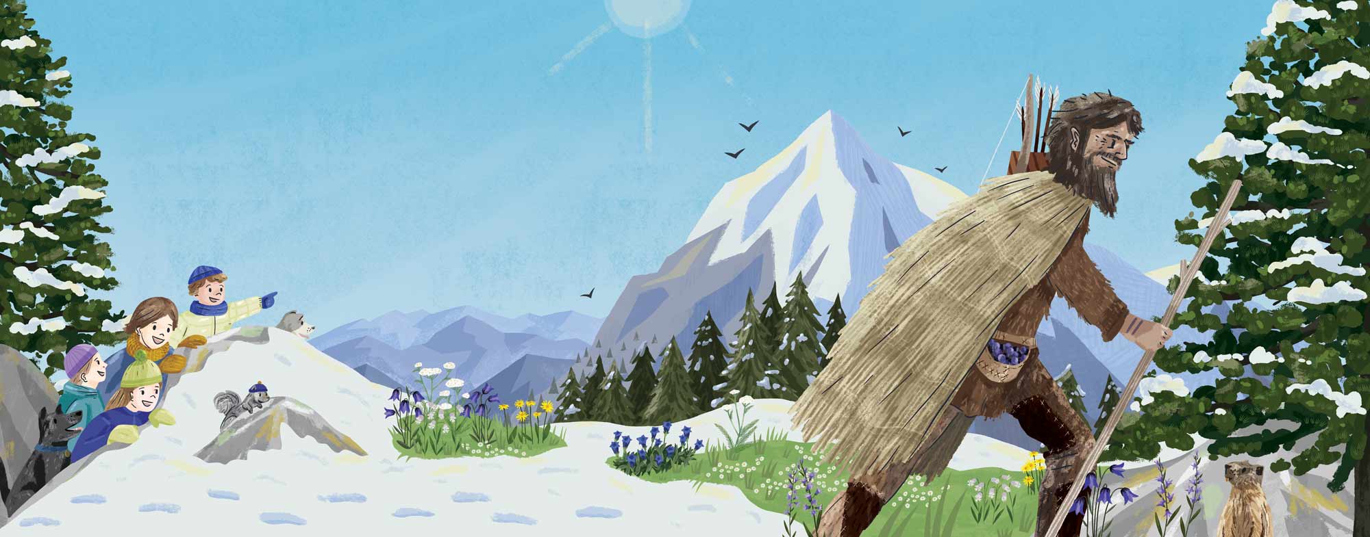 Scene of Otzi the Iceman by Elly Jahnz