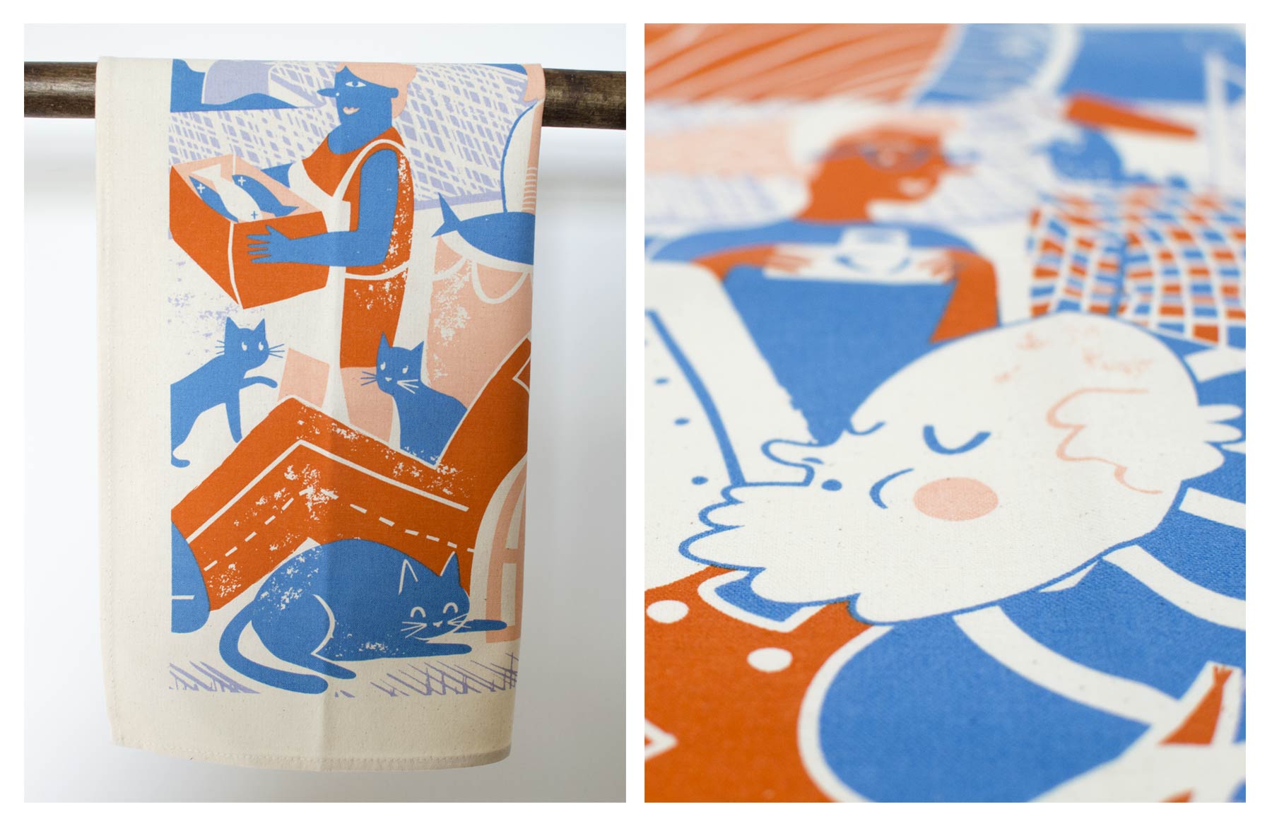 Quayside Teatowel Illustrations, by Elly Jahnz for Seasalt Cornwall