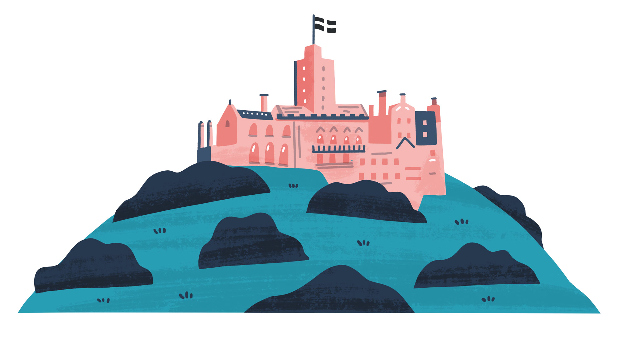 Closeup of St Michaels Mount for Ineos Grenadiers by Elly Jahnz