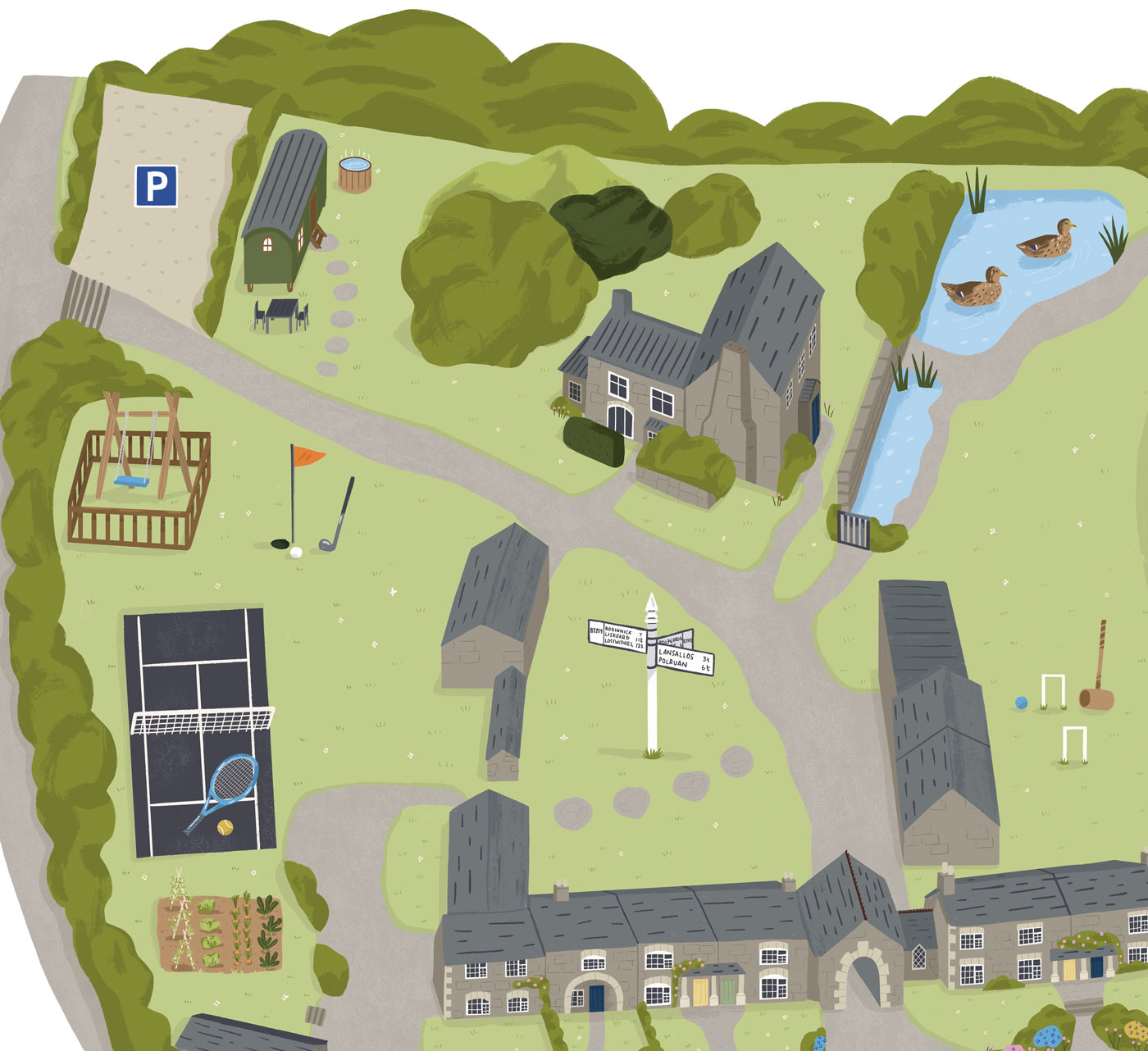 Illustrated Map for a Cornish Holiday Park portfolio cover image